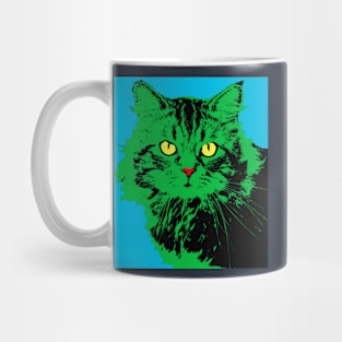 CAT POP ART, LIGHT BLUE Mug